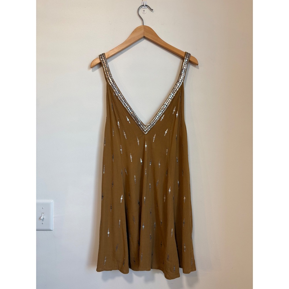 Intimately Free People Rising Sun Slip Dress Tunic W's XS Sequins Metallic Boho
